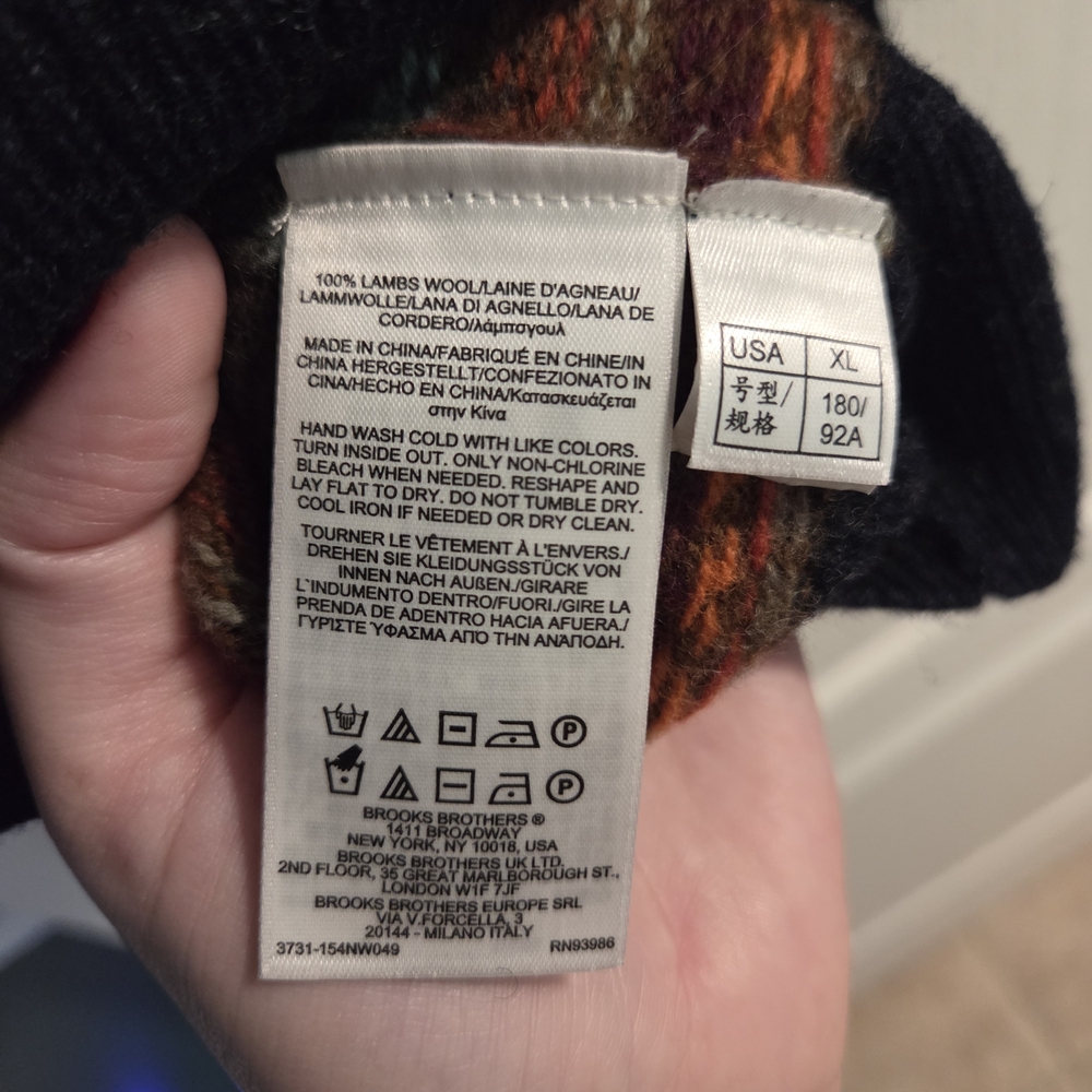 EUC Brooks Brothers Fair Isle Lambswool Crewneck Sweater- Size Size XL M/2XL W - Picture 6 of 6